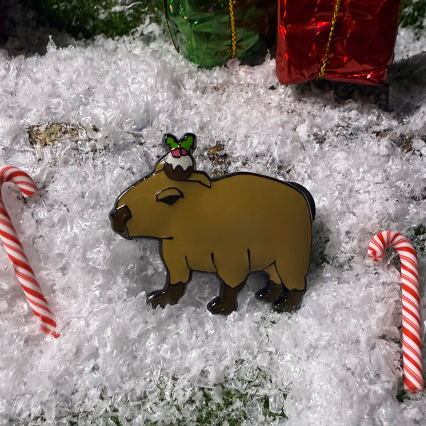 Christmas Pudding Capybara Pin (Limited Edition)