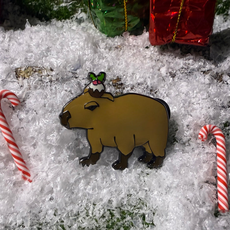 Christmas Pudding Capybara Pin (Limited Edition)