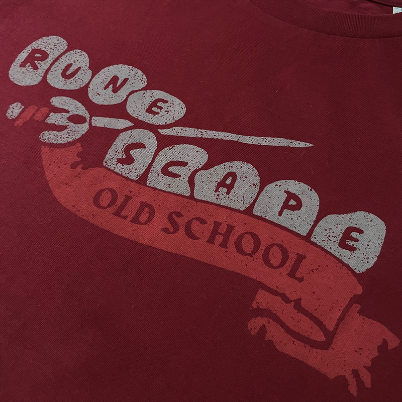 Old School Distressed Logo Tee (Red)